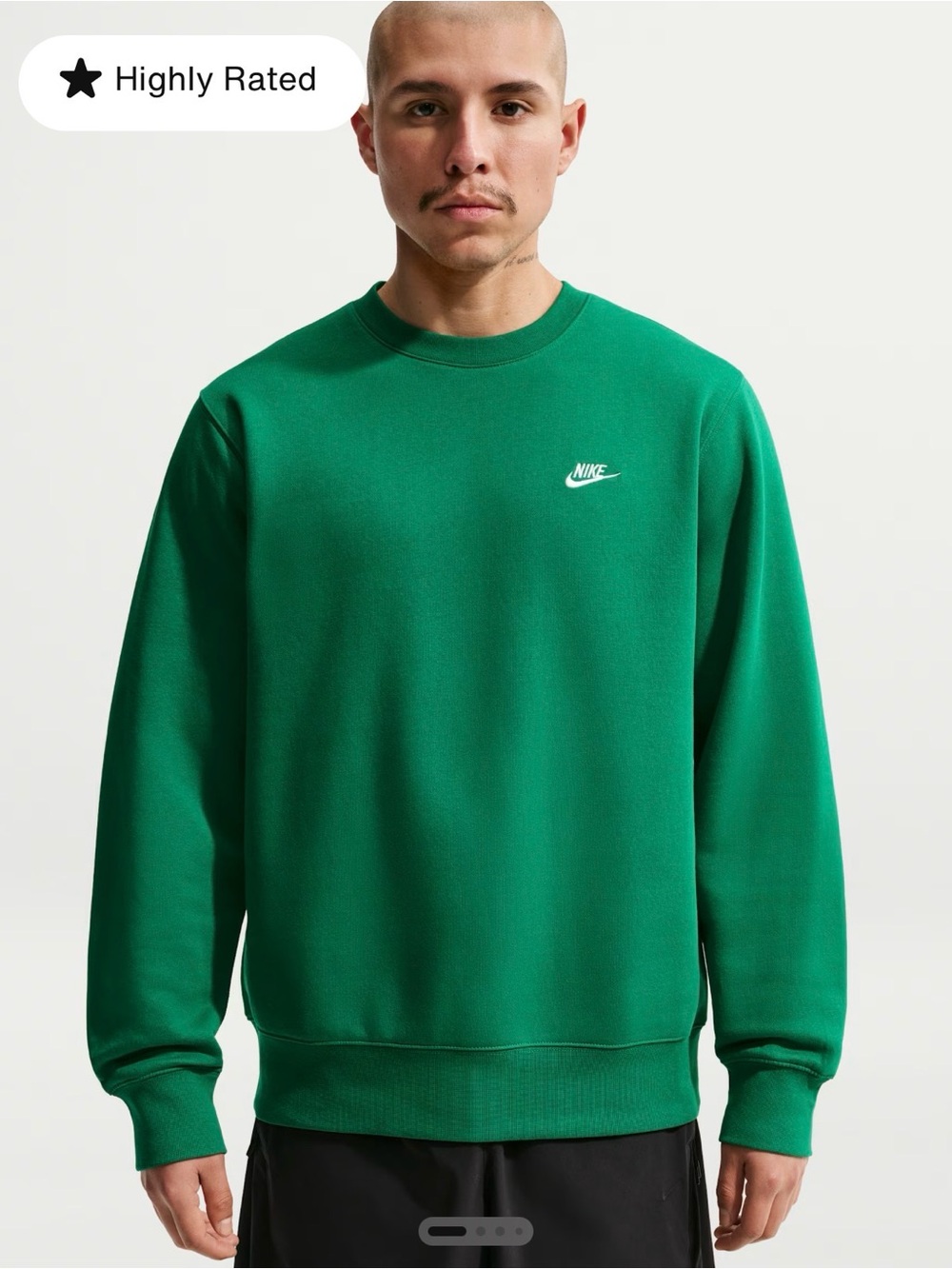 Nike Club Men's Fleece Crew Green Size XXL NWT